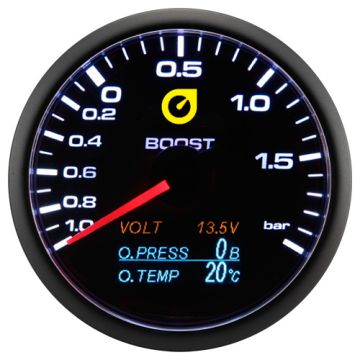 Auto Gauge 60mm - 4w1 Wskaźnik doładowania napięcia ciśnienia i temperatury oleju