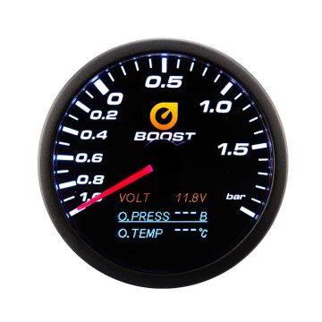 Auto Gauge 60mm - Wskaźnik 4w1 Doładowanie Napięcie Ciśnienie i temperatura oleju