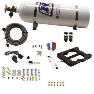 Q-Jet Holley Spreadbore Hitman Nitrous System 100-150-200Hp with 15Lb Bottle Nitrous Express NX 40080-15