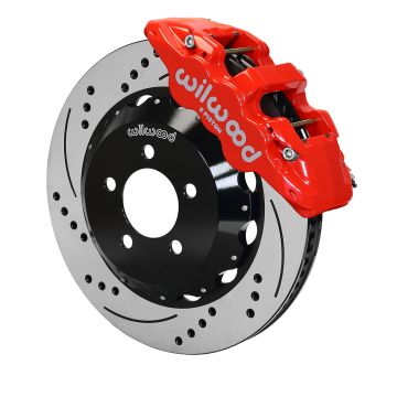Wilwood 140-14067-DR AERO6 Big Brake Front Kit 14.25" Drilled Red for Dodge Chrysler