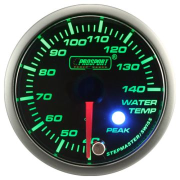 Wskaźnik Prosport temperatura wody seria Stepper Motor Peak 52mm zielony