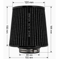 Stożkowy filtr powietrza FMIC.Pro dł. 150mm średnica montażowa 89mm niebieski-6
