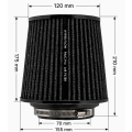 Stożkowy filtr powietrza FMIC.Pro dł. 175mm średnica montażowa 70mm niebieski-6