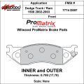 Klocki hamulcowe Wilwood 150-D0897K PM ProMatrix D897 Street Performance Racing Pads .70 USA-WIL-150-D0897K 549,99 zł