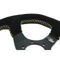 Kierownica sportowa FMIC.Pro D-Shape zamszowa 325mm odsadzenie 42mm żółta-4
