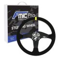 Kierownica sportowa FMIC.Pro Classic zamszowa 350mm odsadzenie 33mm żółta-1