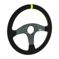 Kierownica sportowa FMIC.Pro Classic zamszowa 350mm odsadzenie 33mm żółta-3