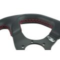 Kierownica sportowa FMIC.Pro D-Shape skórzana 325mm odsadzenie 42mm czerwona