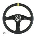 Kierownica sportowa FMIC.Pro Classic skórzana 350mm odsadzenie 33mm żółta-2
