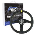 Kierownica sportowa FMIC.Pro Classic skórzana 350mm odsadzenie 33mm żółta-1