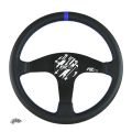 Kierownica sportowa FMIC.Pro Classic skórzana 350mm odsadzenie 33mm niebieska-2