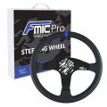 Kierownica sportowa FMIC.Pro Classic skórzana 350mm odsadzenie 33mm niebieska-1