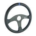 Kierownica sportowa FMIC.Pro Classic skórzana 350mm odsadzenie 33mm niebieska-3