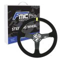 Kierownica sportowa FMIC.Pro Track zamszowa 350mm odsadzenie 33mm żółta-1