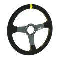 Kierownica sportowa FMIC.Pro Track zamszowa 350mm odsadzenie 33mm żółta-3