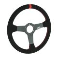 Kierownica sportowa FMIC.Pro Track zamszowa 350mm odsadzenie 33mm czerwona-3