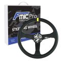 Kierownica sportowa FMIC.Pro Track skórzana 350mm odsadzenie 33mm żółta-1