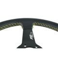 Kierownica sportowa FMIC.Pro Track skórzana 350mm odsadzenie 33mm żółta-4