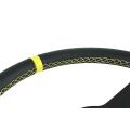 Kierownica sportowa FMIC.Pro Track skórzana 350mm odsadzenie 33mm żółta-5
