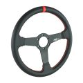 Kierownica sportowa FMIC.Pro Track skórzana 350mm odsadzenie 33mm czerwona-3