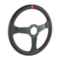 Kierownica sportowa FMIC.Pro Track skórzana 350mm odsadzenie 33mm czerwona-6