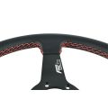 Kierownica sportowa FMIC.Pro Track skórzana 350mm odsadzenie 33mm czerwona-4