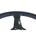 Kierownica sportowa FMIC.Pro Track skórzana 350mm odsadzenie 33mm niebieska-4