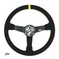 Kierownica sportowa FMIC.Pro Track zamszowa 350mm odsadzenie 90mm żółta-2