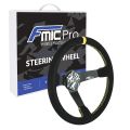 Kierownica sportowa FMIC.Pro Track zamszowa 350mm odsadzenie 90mm żółta-1