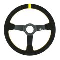 Kierownica sportowa FMIC.Pro Track zamszowa 350mm odsadzenie 90mm żółta-3