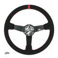 Kierownica sportowa FMIC.Pro Track zamszowa 350mm odsadzenie 90mm czerwona-2