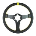 Kierownica sportowa FMIC.Pro Track skórzana 350mm odsadzenie 90mm żółta-6