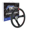 Kierownica sportowa FMIC.Pro Track skórzana 350mm odsadzenie 90mm czerwona-1