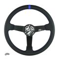 Kierownica sportowa FMIC.Pro Track skórzana 350mm odsadzenie 90mm niebieska