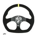 Kierownica sportowa FMIC.Pro D-Shape zamszowa 325mm odsadzenie 42mm żółta-2