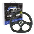 Kierownica sportowa FMIC.Pro D-Shape skórzana 325mm odsadzenie 42mm żółta