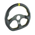 Kierownica sportowa FMIC.Pro D-Shape skórzana 325mm odsadzenie 42mm żółta