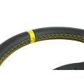 Kierownica sportowa FMIC.Pro D-Shape skórzana 325mm odsadzenie 42mm żółta