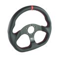 Kierownica sportowa FMIC.Pro D-Shape skórzana 325mm odsadzenie 42mm czerwona