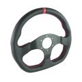 Kierownica sportowa FMIC.Pro D-Shape skórzana 325mm odsadzenie 42mm czerwona
