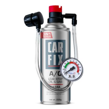 Preparat z przewodem CarFix HOBBY 3w1 do uzupełniania klimatyzacji R134a 235ml