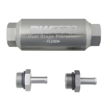 DeatschWerks Compact In-Line Fuel Filter Kit 5/16IN 10 Micron 70mm
