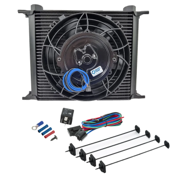 Davies Craig DC608 uniwersalna chłodnica oleju silnika i skrzyni biegów 50mm 30-Row AN10 8"Fan Combo 12V