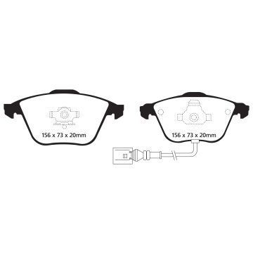 DP81594RP1 Sportowe klocki hamulcowe RP-1 Racing EBC Brakes Audi A3 quattro 8P S3 8P PR-1LK Seat Leon 1P Skoda Superb 3T Volkswagen Eos Golf Mk5 Golf Mk6 Passat B6 Passat B7 Passat CC Scirocco Volkswagen CC Passat 4Motion R32 Leon 1P Cupra Leon 1P Cupra R