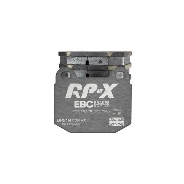DP8197/2RPX Sportowe klocki hamulcowe RP-X Racing EBC Brakes Lotus 340R Elise Series 1 Elise Series 2 Elise Series 3 Europa Exige Series 1 Exige Series 2 Opel Speedster STRATHCARRON Tesla Roadster VAUXHALL VX220 VXR220 Lotus 2-Eleven Elise Exige Tesla Roa