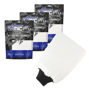 3x Rękawica do mycia auta z mikrofibry FMIC.Pro krótkie włosie 28×18 cm
