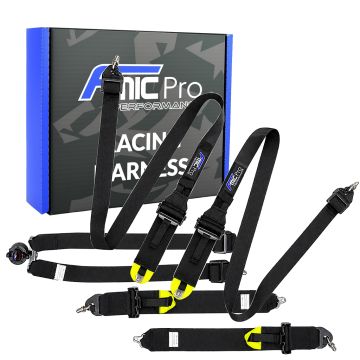 Pasy sportowe pod HANS FMIC.Pro FIA 2031 8853-2016 6-punktowe (2+3)"x 3" Czarne