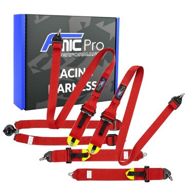 Pasy sportowe pod HANS FMIC.Pro FIA 2031 8853-2016 6-punktowe (2+3)"x 3" Czerwone