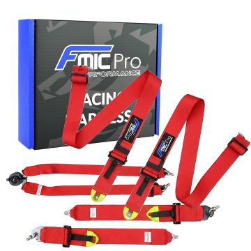 Pasy sportowe FMIC.Pro FIA 2031 8853-2016 6-punktowe 3"x 3" Czerwone