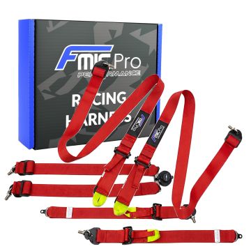 Pasy sportowe FMIC.Pro FIA 2031 8853-2016 6-punktowe 2"x 2" Czerwone